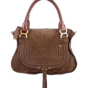 Chloe Brown Suede Shoulder Bag with wallet